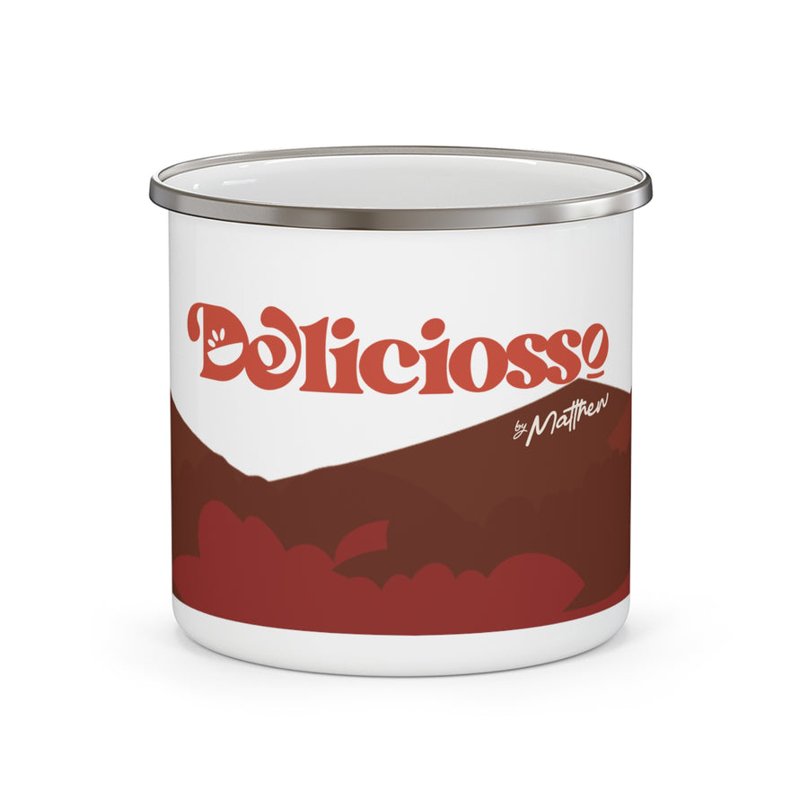 Taza de Peltre Blanca con Borde Plateado Elegante - Deliciosso by Matthew